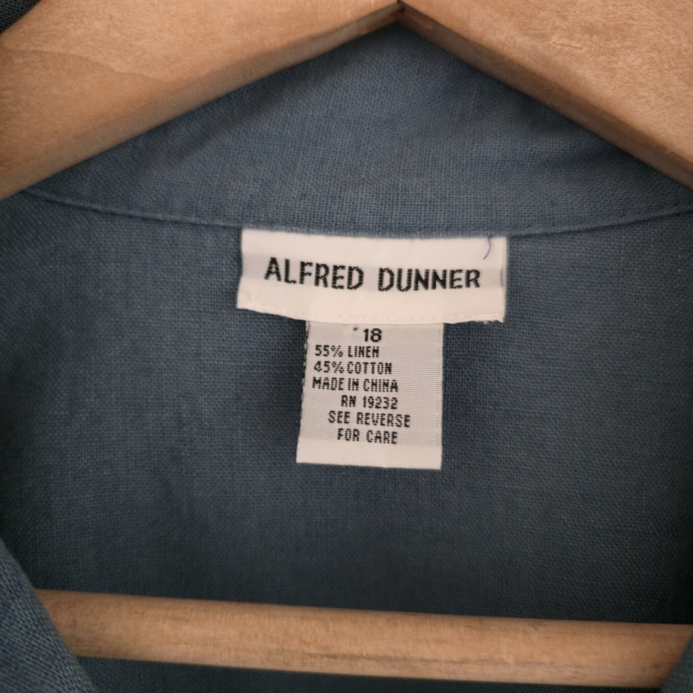 Vintage Alfred Dunner Blue Short Sleeve Shirt 18 - Picture 4 of 6
